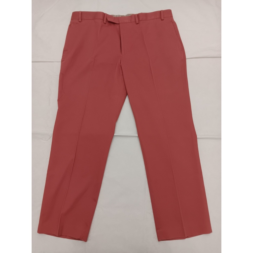 Ralph Lauren Men's Salmon Pink Flat Front Dress Slacks Paisley Lining 40x30 Rose